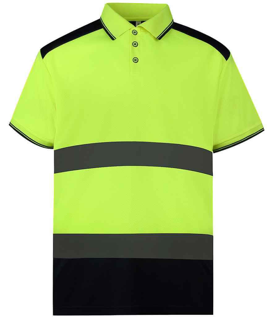 Yoko - Two Tone Short Sleeve Polo Shirt - YK017 YL/NV S