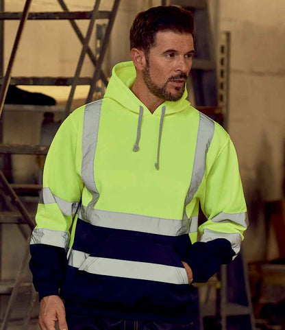 Yoko - Hi-Vis Pull Over Hoodie - YK031 YL/NV M