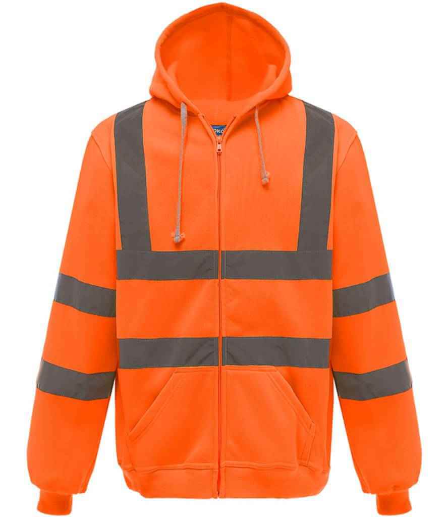 Yoko - Hi-Vis Zip Hoodie - YK032 ORA S