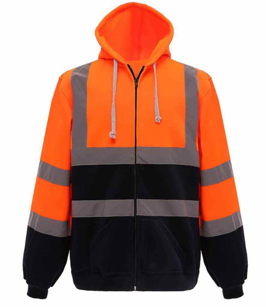 Yoko - Hi-Vis Zip Hoodie - YK032 OR/NV S