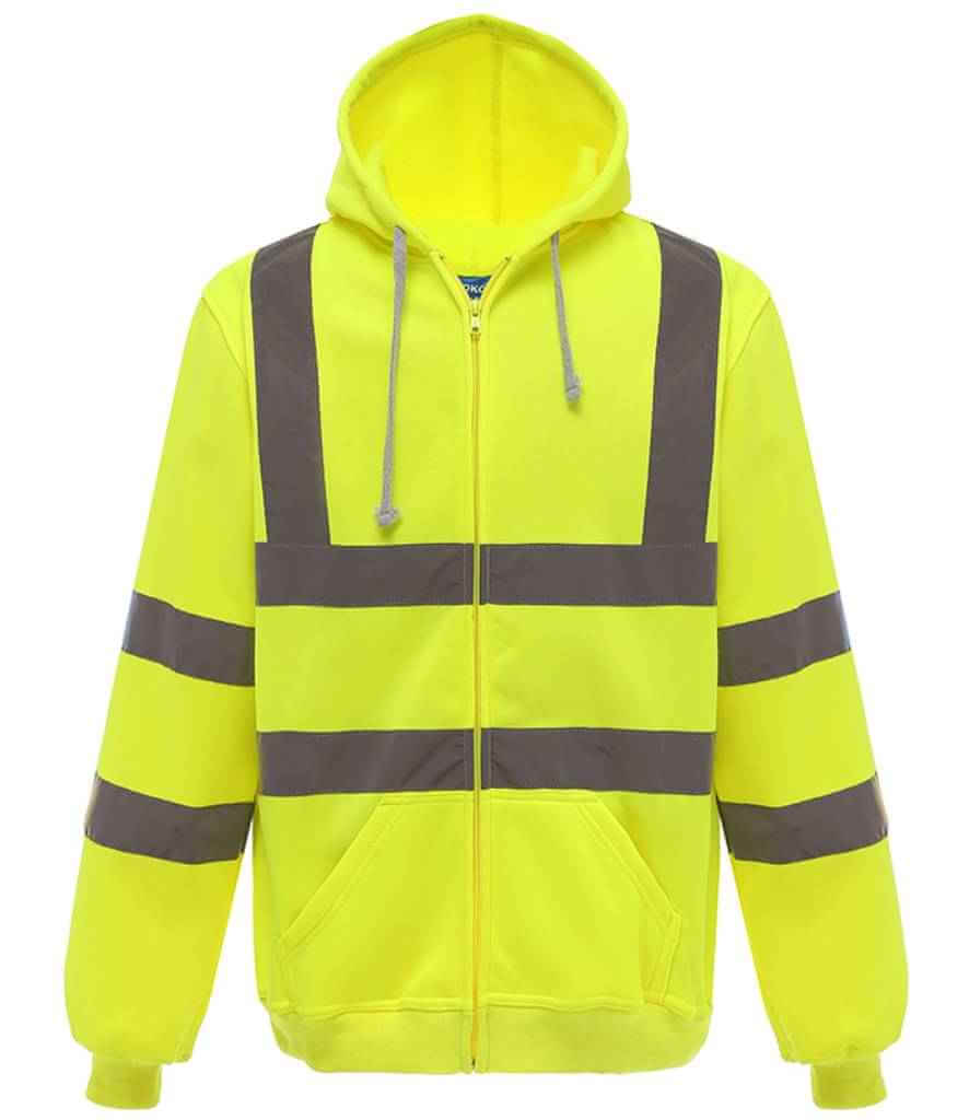 Yoko - Hi-Vis Zip Hoodie - YK032 YEL S