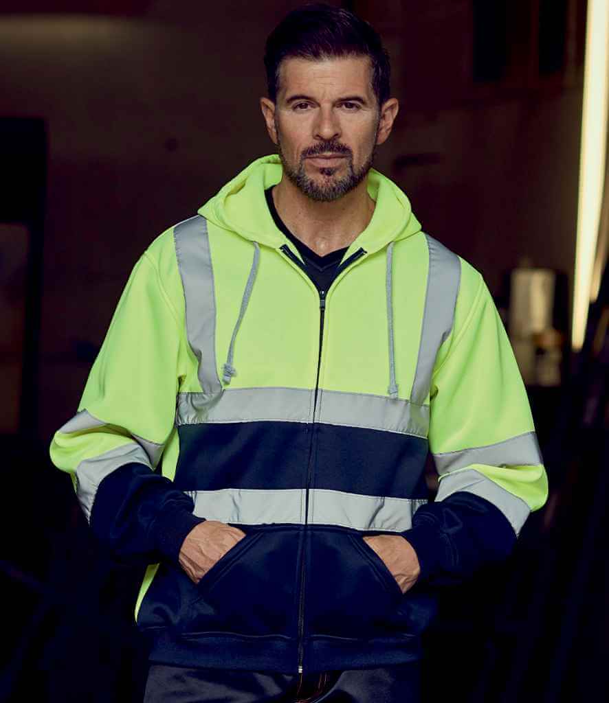 Yoko - Hi-Vis Zip Hoodie - YK032 YL/NV S
