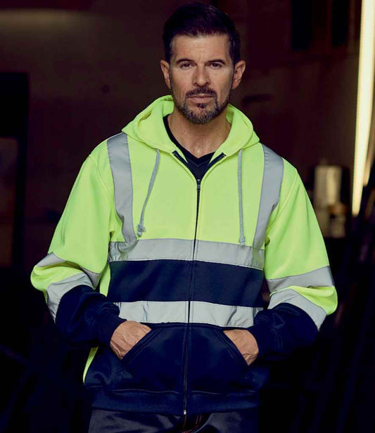 Yoko - Hi-Vis Zip Hoodie - YK032 YL/NV S