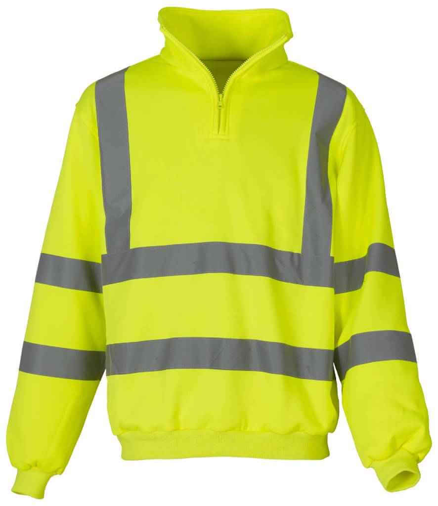 Yoko - Hi-Vis Zip Neck Sweatshirt - YK033 ORA S