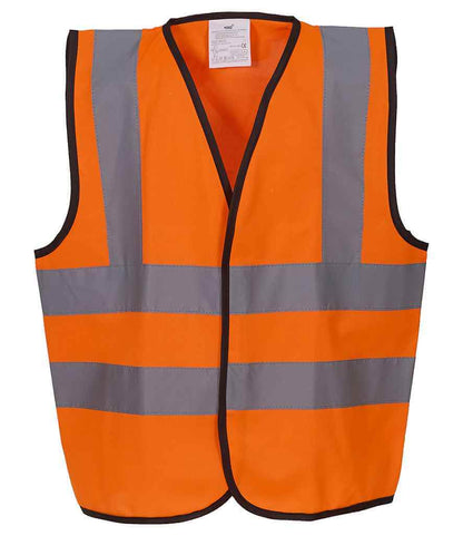 Yoko - Kids Hi-Vis Two Band and Braces Waistcoat - YK102B ORA S