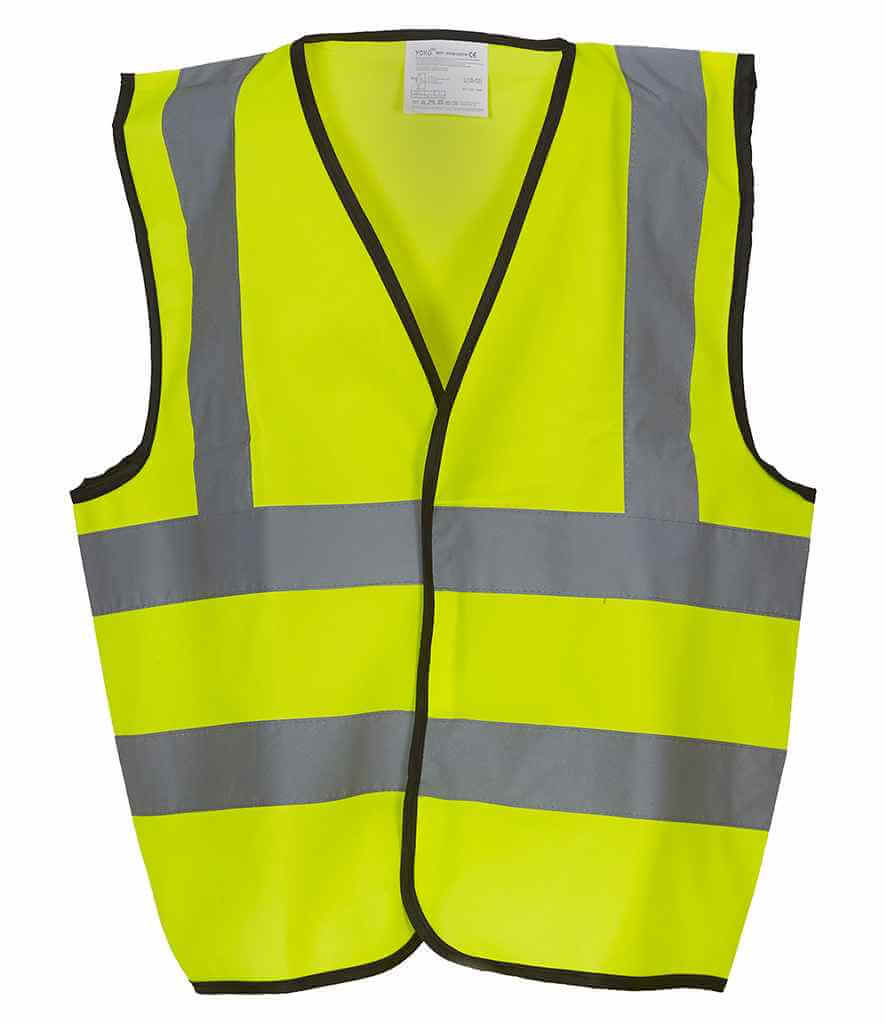 Yoko - Kids Hi-Vis Two Band and Braces Waistcoat - YK102B ORA S