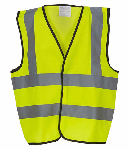 Yoko - Kids Hi-Vis Two Band and Braces Waistcoat - YK102B ORA S
