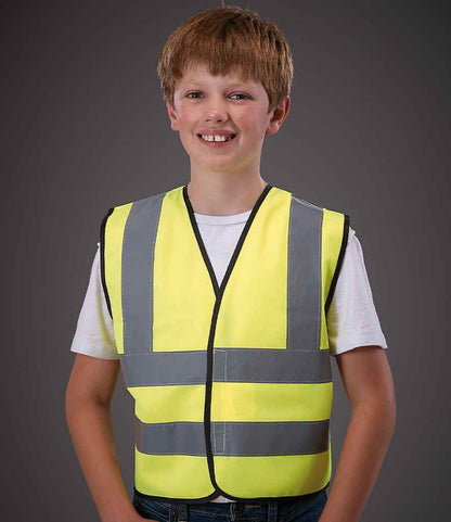 Yoko - Kids Hi-Vis Two Band and Braces Waistcoat - YK102B YEL S