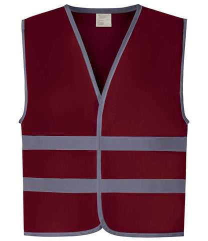 Yoko - Kids Hi-Vis Two Band Waistcoat - YK106B MAR S