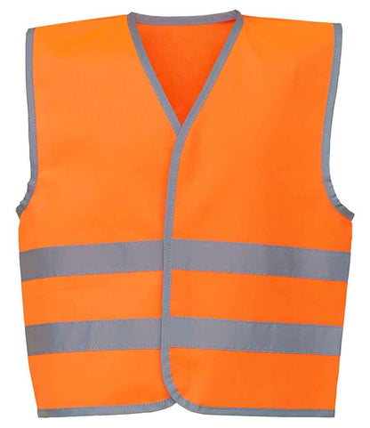 Yoko - Kids Hi-Vis Two Band Waistcoat - YK106B ORA S