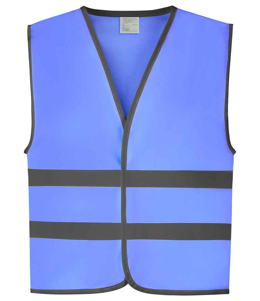 Yoko - Kids Hi-Vis Two Band Waistcoat - YK106B SKY S