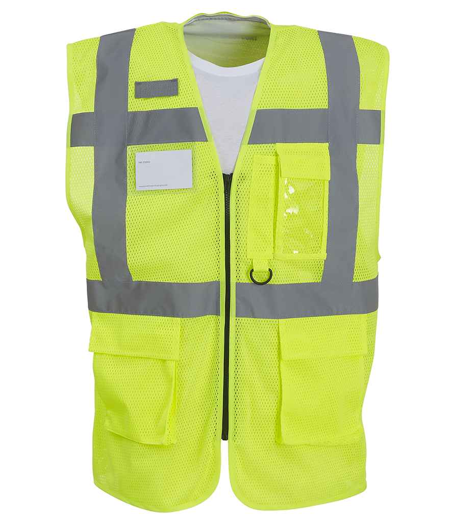 Yoko - Hi-Vis Top Cool Open Mesh Executive Waistcoat - YK107 ORA S