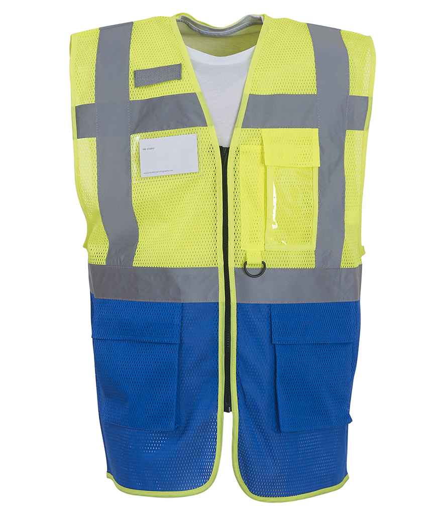 Yoko - Hi-Vis Top Cool Open Mesh Executive Waistcoat - YK107 YL/RY S