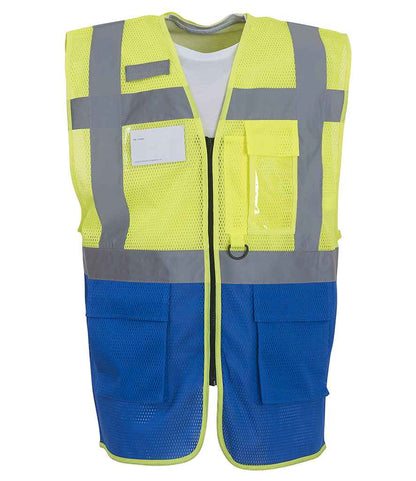 Yoko - Hi-Vis Top Cool Open Mesh Executive Waistcoat - YK107 YL/RY S