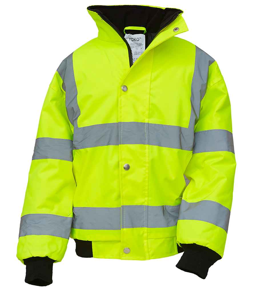 Yoko - Kids Hi-Vis Bomber Jacket - YK200B YEL S