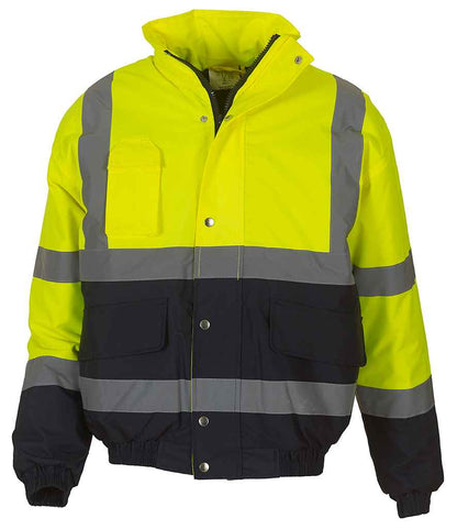 Yoko - Hi-Vis Two Tone Bomber Jacket - YK201 YL/NV S