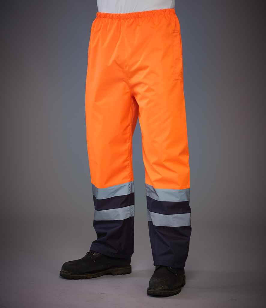 Yoko - Hi-Vis Two Tone Waterproof Overtrousers - YK217 OR/NV S