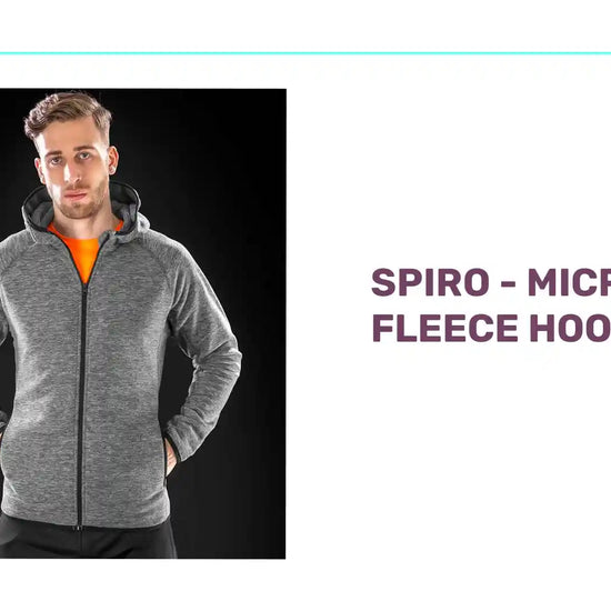 Spiro - Micro Fleece Hoodie - SR245M GY/BK S
