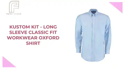 Kustom Kit - Long Sleeve Classic Fit Workwear Oxford Shirt by@Outfy