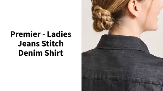 Premier - Ladies Jeans Stitch Denim Shirt by@Outfy