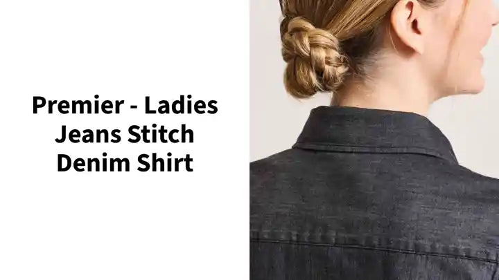 Premier - Ladies Jeans Stitch Denim Shirt by@Outfy