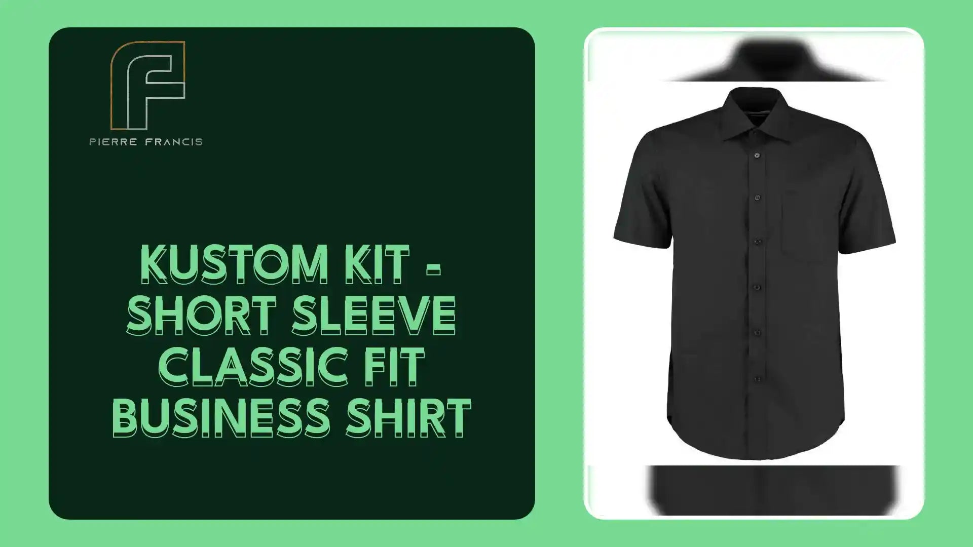 Kustom Kit - Short Sleeve Classic Fit Business Shirt - K102 BLK 14.5