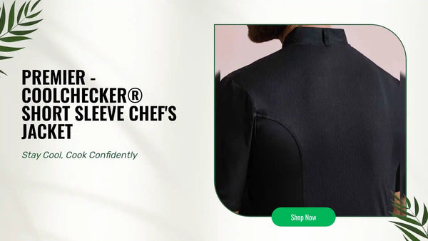 Premier - Coolchecker&reg; Short Sleeve Chef's Jacket by@Outfy