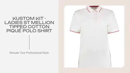 Kustom Kit - Ladies St Mellion Tipped Cotton Piqu&eacute; Polo Shirt by@Outfy