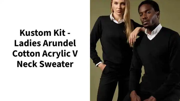 Kustom Kit - Ladies Arundel Cotton Acrylic V Neck Sweater by@Outfy