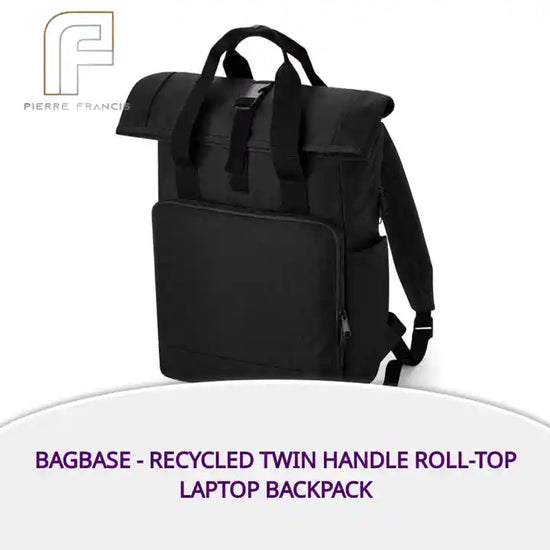 BagBase - Recycled Twin Handle Roll-Top Laptop Backpack by@Outfy