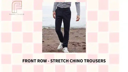 Front Row - Stretch Chino Trousers by@Outfy