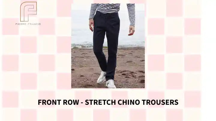 Front Row - Stretch Chino Trousers by@Outfy