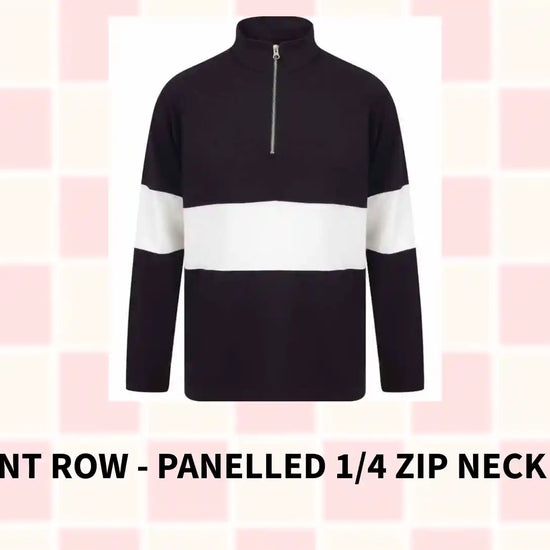 Front Row - Panelled 1/4 Zip Neck Top by@Outfy