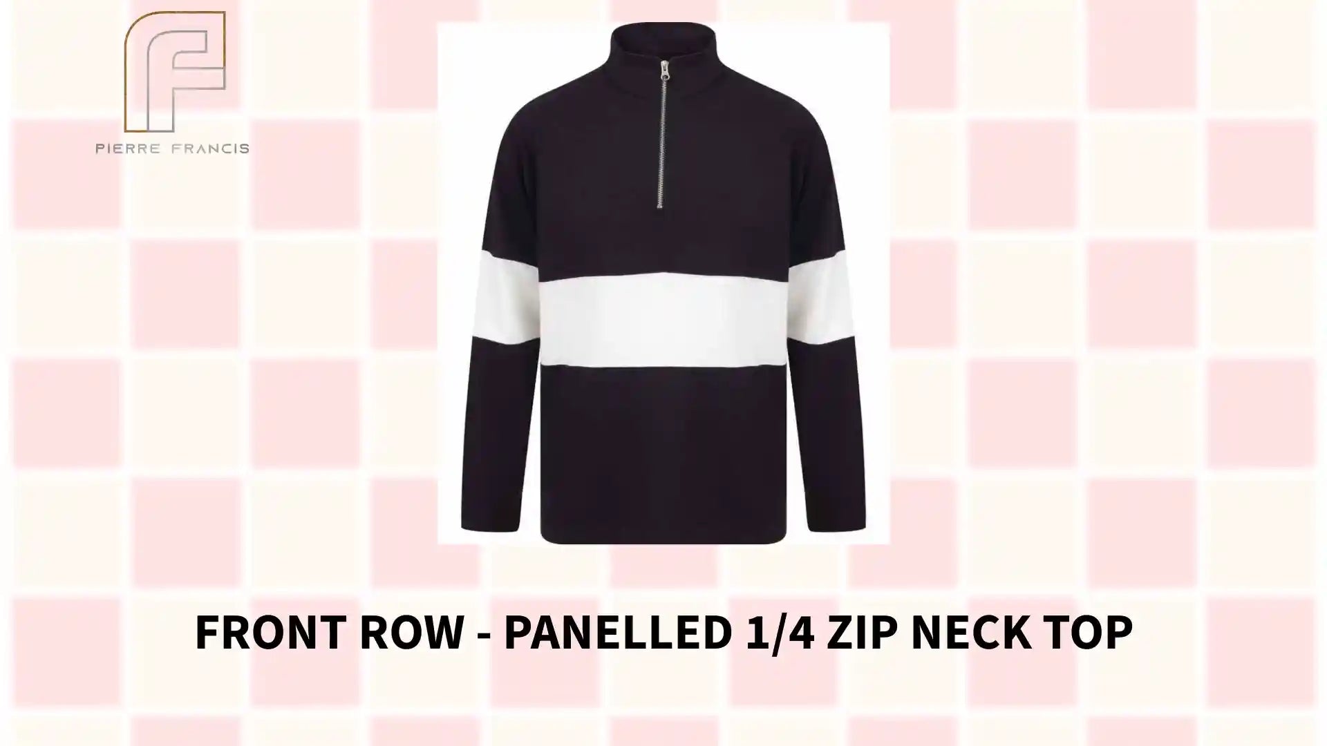 Front Row - Panelled 1/4 Zip Neck Top by@Outfy