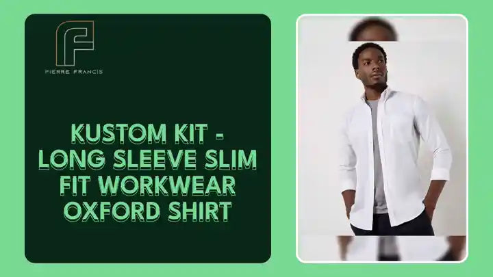 Kustom Kit - Long Sleeve Slim Fit Workwear Oxford Shirt by@Outfy