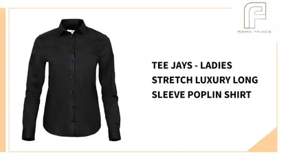 Tee Jays - Ladies Stretch Luxury Long Sleeve Poplin Shirt by@Outfy