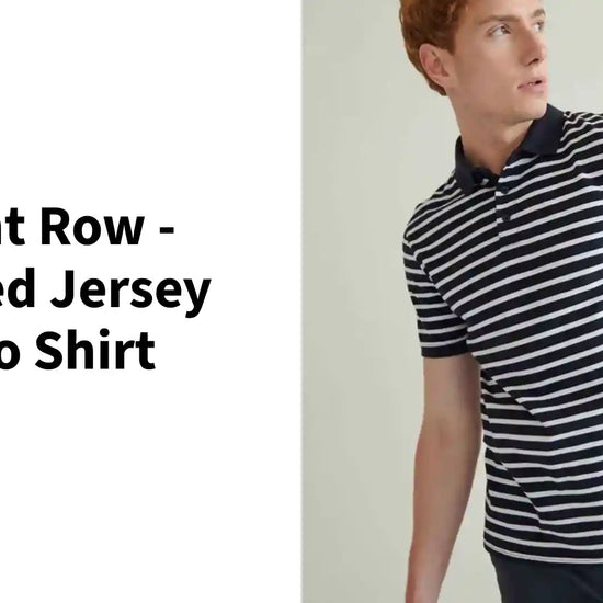 Front Row - Striped Jersey Polo Shirt - FR230 NV/WH XS