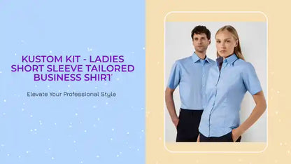 Kustom Kit - Ladies Short Sleeve Tailored Business Shirt by@Outfy