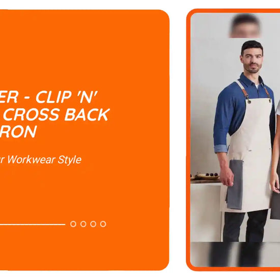 Premier - Clip 'n' Clasp Cross Back Bib Apron - PR182 BLK ONE