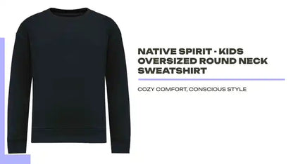 Native Spirit - Kids Oversized Round Neck Sweatshirt by@Outfy