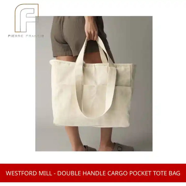Westford Mill - Double Handle Cargo Pocket Tote Bag by@Outfy
