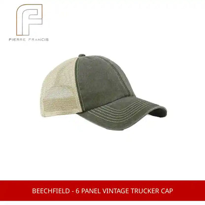 Beechfield - 6 Panel Vintage Trucker Cap by@Outfy