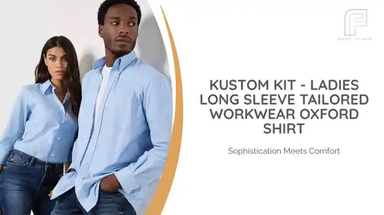 Kustom Kit - Ladies Long Sleeve Tailored Workwear Oxford Shirt by@Outfy