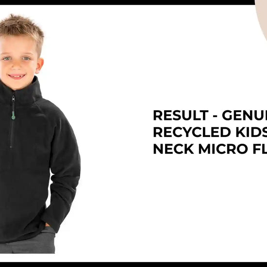 Result - Genuine Recycled Kids Zip Neck Micro Fleece - RS905B BLK 4-6