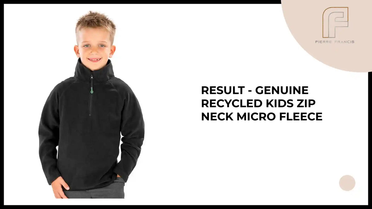 Result - Genuine Recycled Kids Zip Neck Micro Fleece - RS905B BLK 4-6