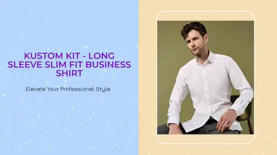 Kustom Kit - Long Sleeve Slim Fit Business Shirt by@Outfy