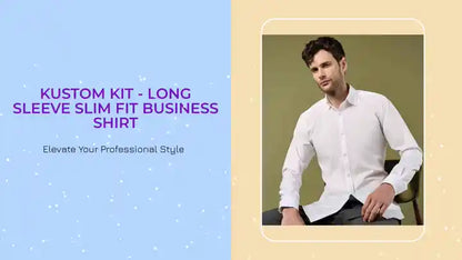 Kustom Kit - Long Sleeve Slim Fit Business Shirt by@Outfy