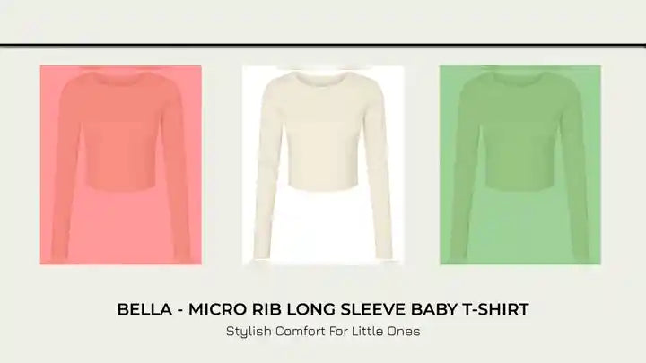 Bella - Micro Rib Long Sleeve Baby T-Shirt by@Outfy