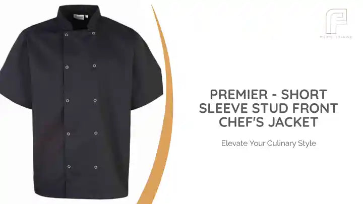 Premier - Short Sleeve Stud Front Chef's Jacket by@Outfy