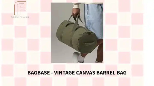 BagBase - Vintage Canvas Barrel Bag by@Outfy